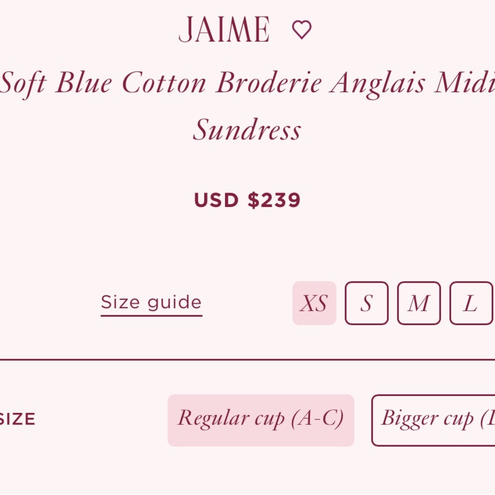 House of CB Jaime Soft Blue Cotton Broderie Anglais Midi Sundress XS A-C Cup - Picture 8 of 8